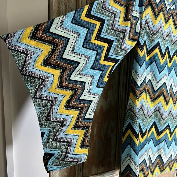 Lady Noiz Large Swing Style Dress Boho Groovy Vibes Chevron - Picture 14 of 16